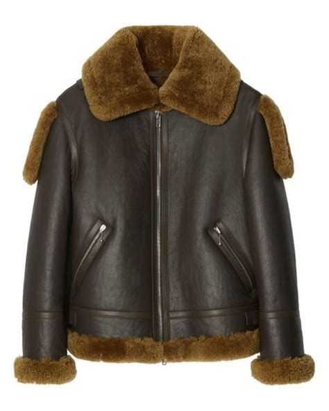 burberry cropped olive green aviator|burberry shearling aviator jacket.